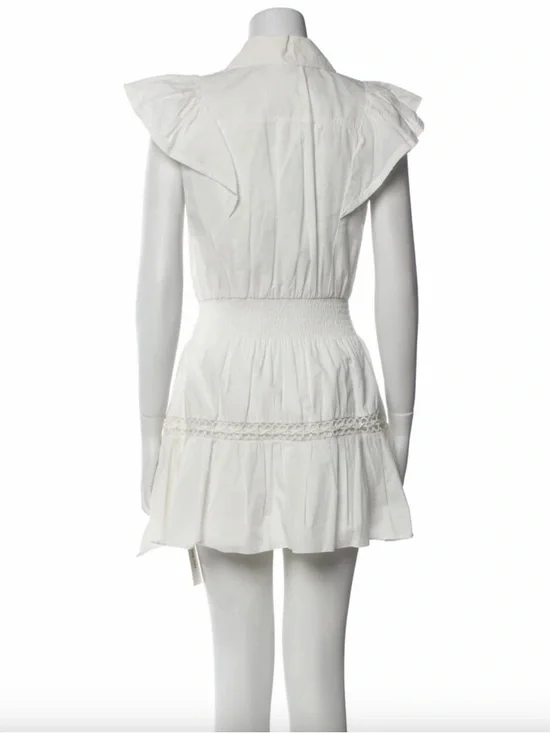 Ramy Brook White Eyelet Shirt Dress with Waist Tie - Picture 6 of 6